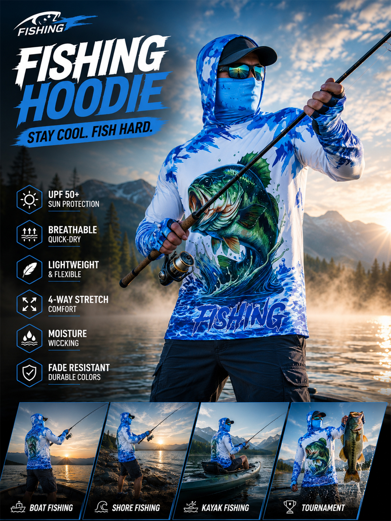Fishing Hooded Shirt Upf 50 Fi - Fishing Hoodie review and price