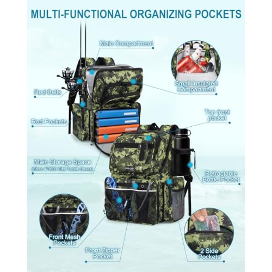 Fishing Backpack with Rod Hold - Fishing Backpack review and price
